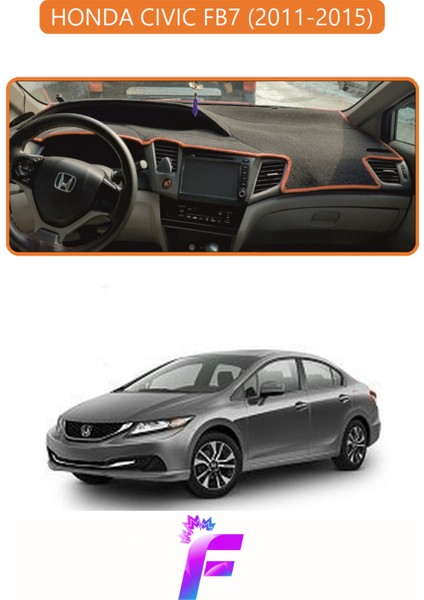 Honda Cıvıc Fb7 (2011-2015) Torpido Örtüsü | Güneşten Korur | Kolay Montaj | Tam Uyum | F58