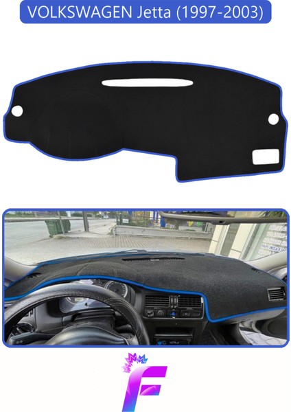 Volkswagen Jetta (1997-2003) Uyumlu Torpido Örtüsü | Yansıma Önleyici | Koruma | Hızlı Montaj | K89