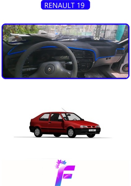 Renault 19 Uyumlu Torpido Örtüsü | Yansıma Önleyici | Tam Koruma | Hızlı ve Kolay Montaj | J41