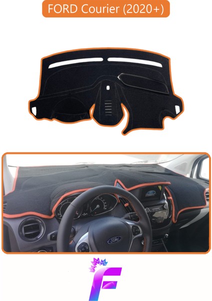 Ford Courier (2020+) Ekranlı Torpido Örtüsü | Güneşten Korur | Kolay Montaj | Tam Uyum | E94