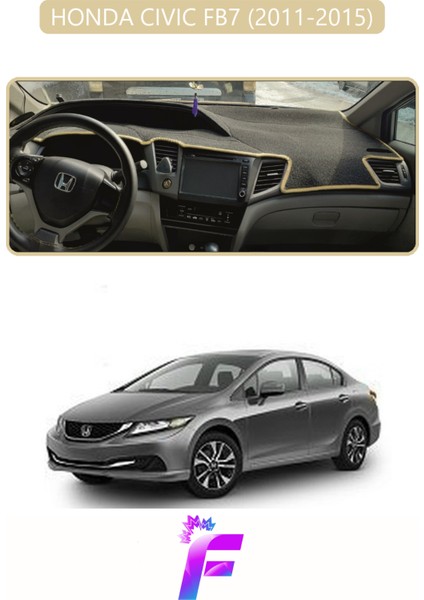 Honda Cıvıc Fb7 (2011-2015) Torpido Örtüsü | Güneşten Korur | Kolay Montaj | Tam Uyum | F55