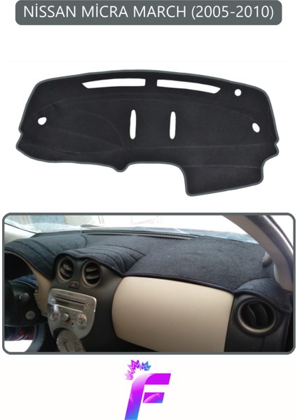 Nissan Micra (2005-2010) Uyumlu Torpido Örtüsü | Yansıma Önleyici | Tam Koruma | Kolay Montaj | H62