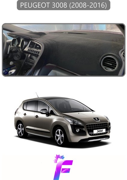 Peugeot 3008 (2008-2016) Uyumlu Torpido Örtüsü | Yansıma Önleyici | Tam Koruma | Kolay Montaj | J8