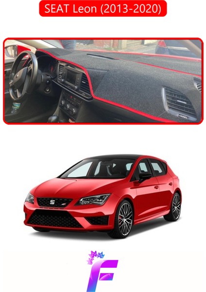 Seat Leon (2013-2020) Uyumlu Torpido Örtüsü | Yansıma Önleyici | Tam Koruma | Hızlı Montaj | K27