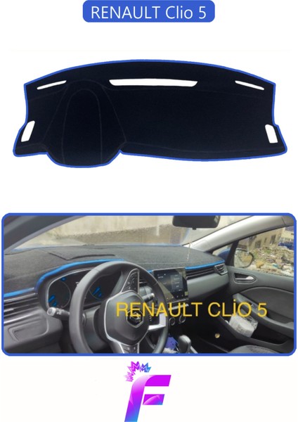 Renault Clio 5 Uyumlu Torpido Örtüsü | Yansıma Önleyici | Tam Koruma | Kolay ve Hızlı Montaj | J65