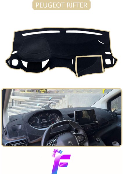 Peugeot Rifter Uyumlu Torpido Örtüsü | Yansıma Önleyici | Tam Koruma | Kolay ve Hızlı Montaj | J19