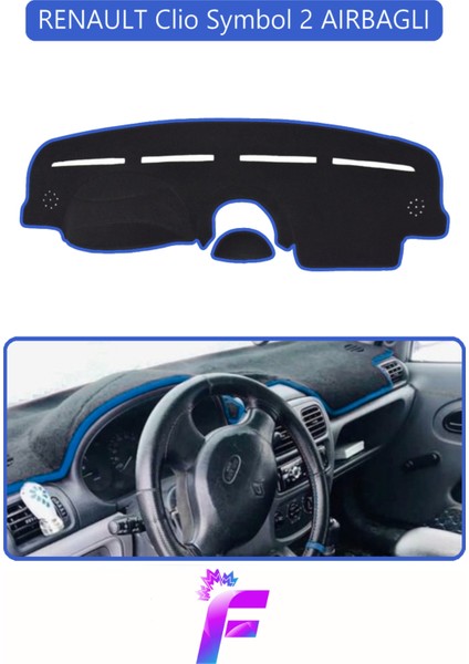 Renault Symbol 2 Uyumlu Torpido Örtüsü | Yansıma Önleyici | Tam Koruma | Kolay ve Hızlı Montaj | J71