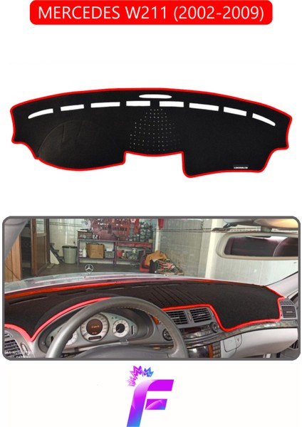 Mercedes W211 (2002-2009) Uyumlu Torpido Örtüsü | Yansıma Önleyici | Kolay Montaj | Tam Koruma | H27