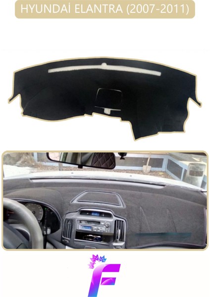 Hyundai Elantra (2007-2011) Uyumlu Torpido Örtüsü | Yansıma Önleyici | Hızlı Montaj | Koruma | G13