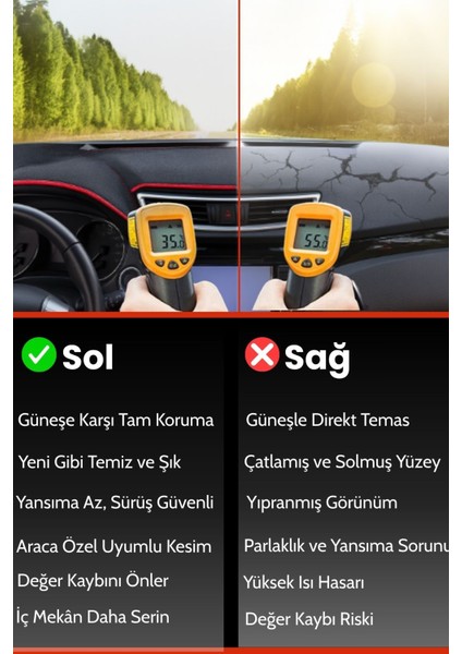 Opel Vectra C (2002-2008) Uyumlu Torpido Örtüsü | Araca Özel Üretim | Kolay Montaj | Koruma | T64