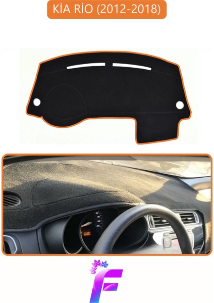 Kia Rio (2012-2018) Uyumlu Torpido Örtüsü | Kolay Montaj | Yansıma Önleyici | Tam Koruma | G76