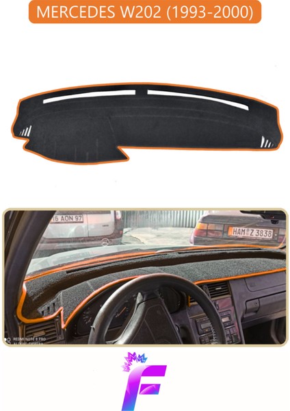 Mercedes W202 (1993-2000) Uyumlu Torpido Örtüsü | Yansıma Önleyici | Kolay Montaj | Tam Koruma | H16