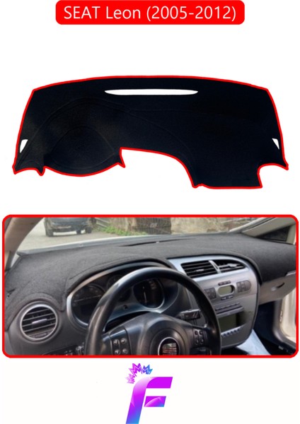 Seat Leon (2005-2012) Uyumlu Torpido Örtüsü | Yansıma Önleyici | Tam Koruma | Hızlı Montaj | K21