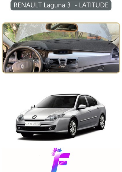 Renault Laguna 3 Uyumlu Torpido Örtüsü | Yansıma Önleyici | Tam Koruma | Hızlı ve Kolay Montaj | J86