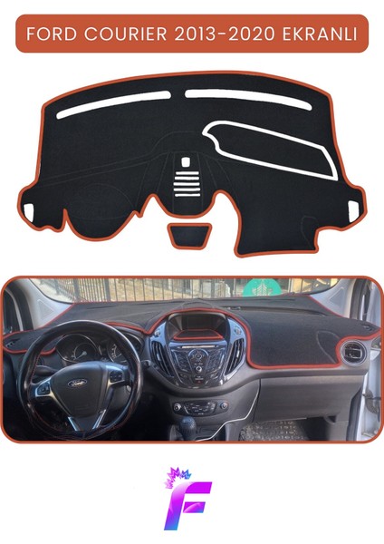 Ford Courier Ekranlı (2013-2020) Torpido Örtüsü | Güneşten Korur | Kolay Montaj | Tam Uyum | TB70