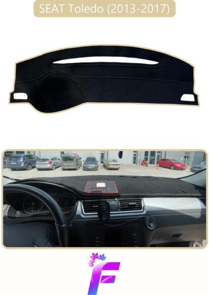 Seat Toledo (2013-2017) Uyumlu Torpido Örtüsü | Yansıma Önleyici | Tam Koruma | Hızlı Montaj | K31