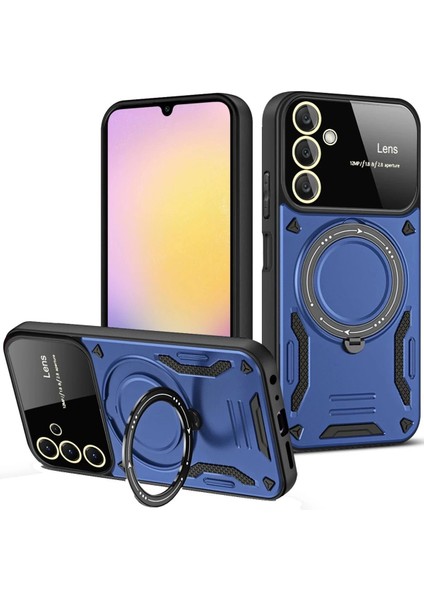 Samsung Galaxy A25 5g Kılıf Joy Lens Standlı Kapak - Lacivert