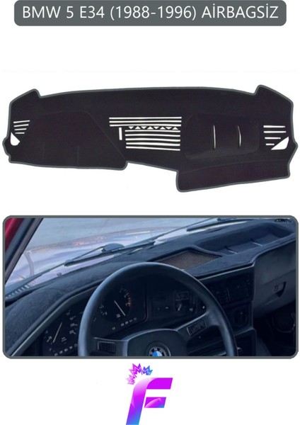 Bmw E34 Airbagsiz (1988-1996) Torpido Örtüsü | Güneşten Korur | Kolay Montaj | Tam Uyum | C92