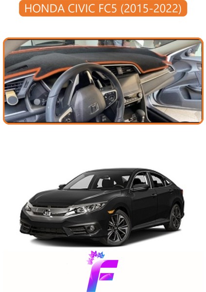 Honda Cıvıc Fc5 (2015-2022) Torpido Örtüsü | Güneşten Korur | Kolay Montaj | Tam Uyum | F64