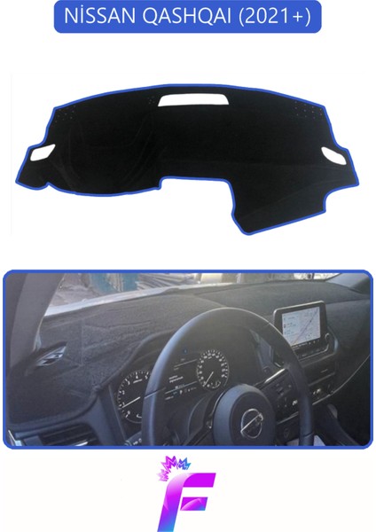 Nissan Qashqaı (2021+) Uyumlu Torpido Örtüsü | Yansıma Önleyici | Tam Koruma | Kolay Montaj | H71