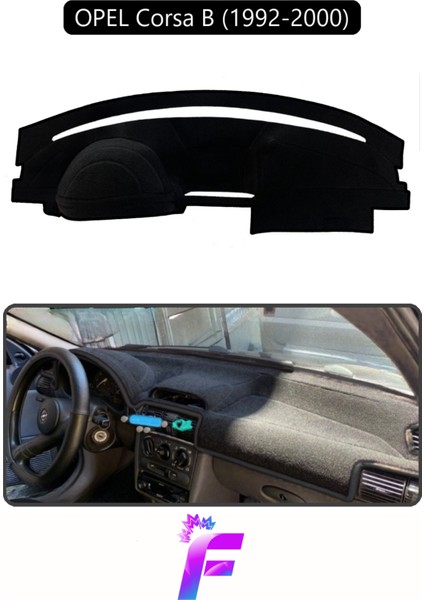 Opel Corsa B (1992-2000) Uyumlu Torpido Örtüsü | Yansıma Önleyici | Tam Koruma | Kolay Montaj | H78