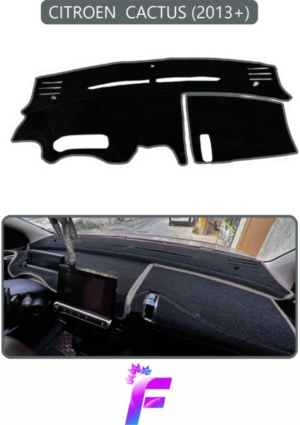 Cıtroen Cactus (2013+) Uyumlu Torpido Örtüsü | Hızlı Montaj | Kaymaz Tasarım | Tam Uyum | D80