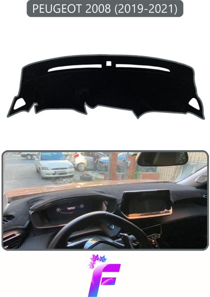 Peugeot 2008 (2019-2021) Uyumlu Torpido Örtüsü | Yansıma Önleyici | Tam Koruma | Kolay Montaj | J2