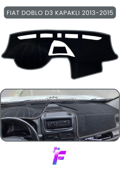 Fıat Doblo D3 (2013-2015) Kapaklı Uyumlu Torpido Örtüsü | Araca Özel Üretim | Kolay Montaj |tb8