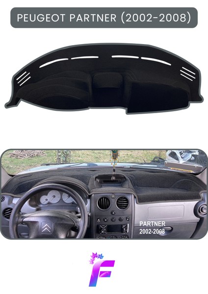 Peugeot Partner (2002-2008) Uyumlu Torpido Örtüsü | Çatlama ve Isıya Karşı Tam Koruma | A2