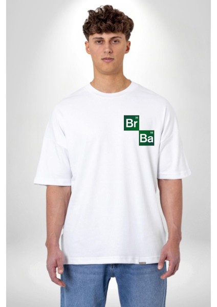 Periyodik Tablo Heisenberg Breaking Bad Beyaz Oversize Kadın Erkek Ön Minimal Baskılı Tişört indirimleri