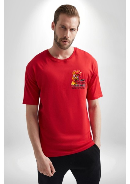 Kahveye Değil, Kafeine Bağlıyım Komik Tavuk Kırmızı Oversize Kadın Erkek Ön Minimal Baskılı Tişört fırsatları