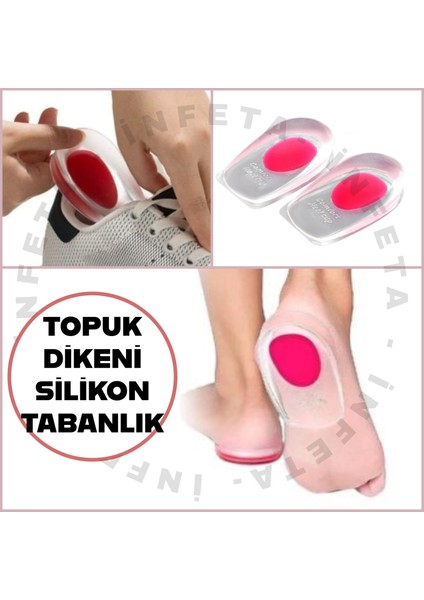 Ortapedik Topuk-Dikeni Tabanlık-Silikon Topukluk Gizli Jel Yastık