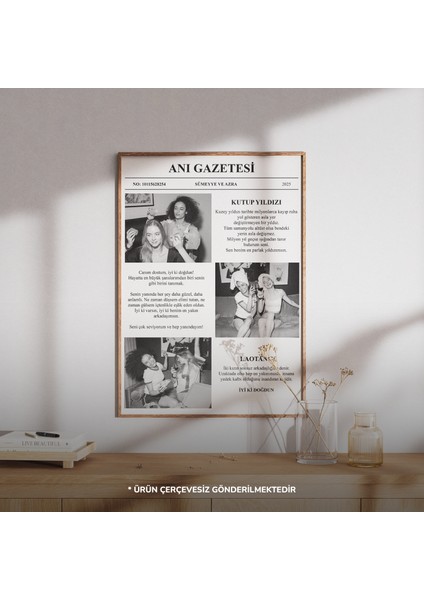 Kişiye Özel Anı Gazetesi | Favori Şarkınız, Sözler ve Fotoğraf ile Tasarlanmış Benzersiz Çerçevesiz Poster fiyatları
