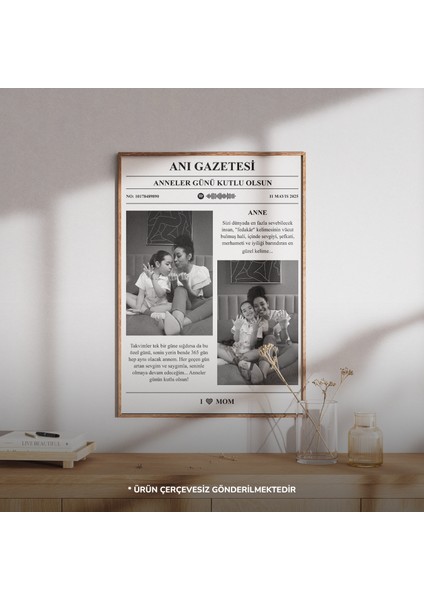Kişiye Özel Anı Gazetesi | Favori Şarkınız, Sözler ve Fotoğraf ile Tasarlanmış Benzersiz Çerçevesiz Poster indirimleri