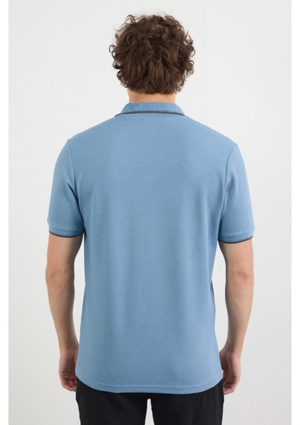 Çizgili Waffle Kumaş Polo Yaka Tişört fırsatları