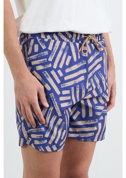 Çizgi Baskılı Cepli Deniz Şortu indirimleri