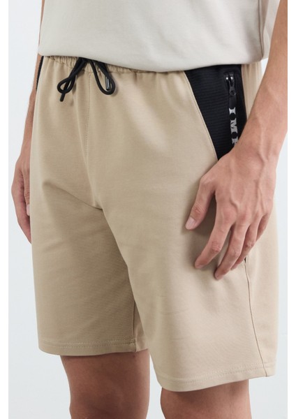 Yazı Baskıl Renk Garnili Cebi Fermuarlı Şort indirimleri