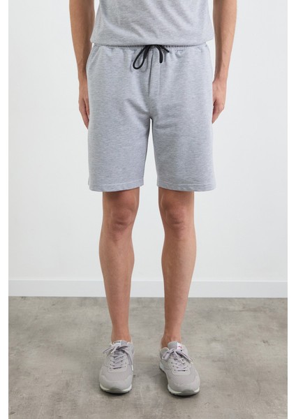 Beli Bağlamalı Baskılı Şort