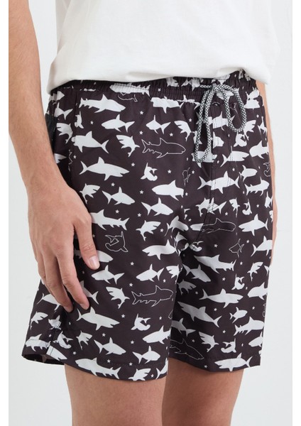 Köpek Balığı Baskılı Cepli Deniz Şortu indirimleri