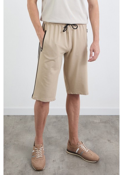 Basic Fermuarlı Beli Lastikli Şort