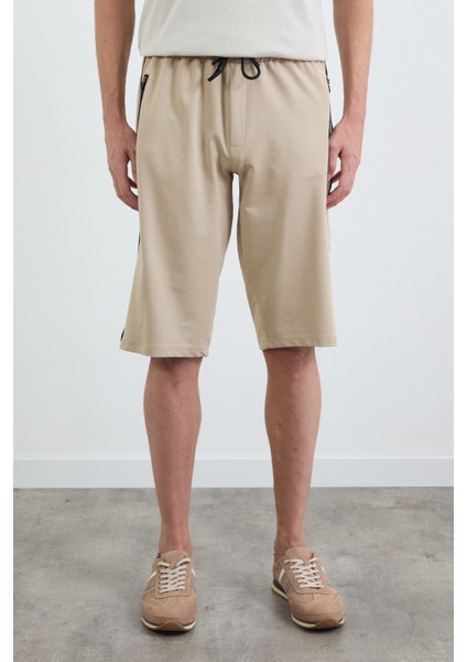 Basic Fermuarlı Beli Lastikli Şort