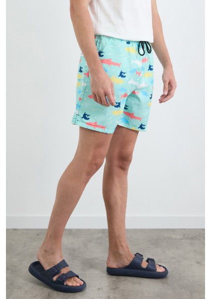 Köpek Balığı Baskılı Cepli Deniz Şortu modelleri