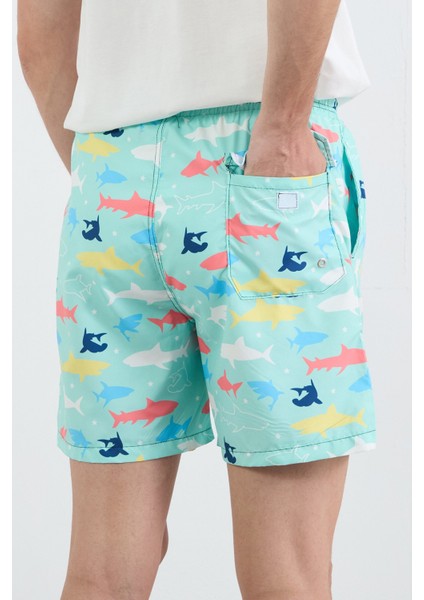 Köpek Balığı Baskılı Cepli Deniz Şortu fırsatları