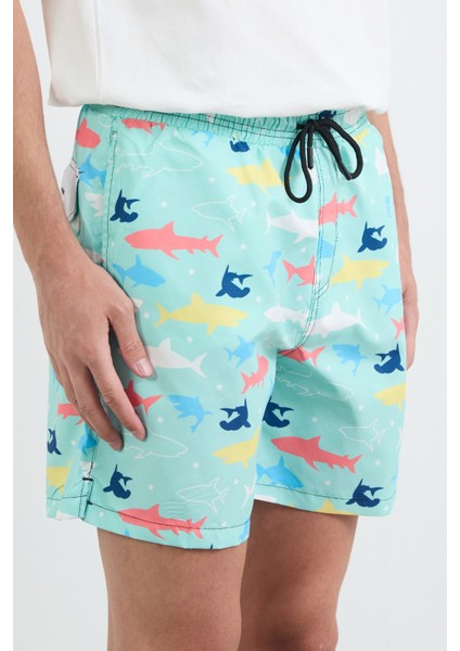 Köpek Balığı Baskılı Cepli Deniz Şortu indirimleri