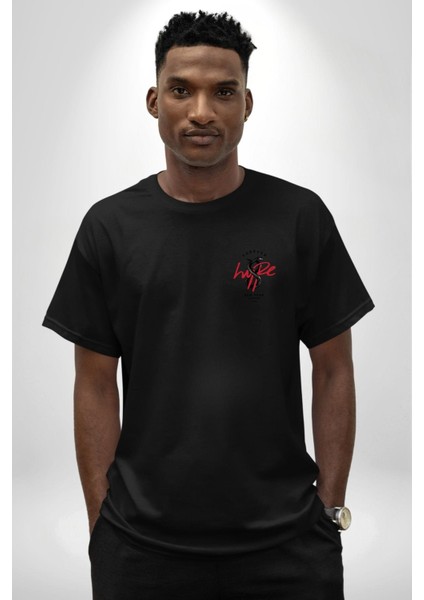 Umut Baskılı Yılan Siyah Oversize Kadın Erkek Ön Minimal Baskılı Tişört indirimleri