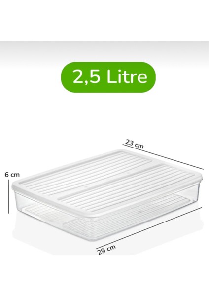 3'lü Kapaklı Saklama Kabı, Buzdolabı Organizer Mikrodalga ve Difrize Uygun 4,5lt