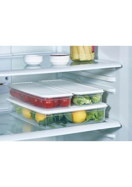 3'lü Kapaklı Saklama Kabı, Buzdolabı Organizer Mikrodalga ve Difrize Uygun 4,5lt modelleri
