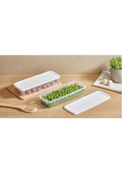 3'lü Kapaklı Saklama Kabı, Buzdolabı Organizer Mikrodalga ve Difrize Uygun 4,5lt fırsatları