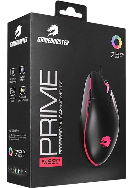 Gameboter GB-M630 USB Rgb LED Aydınlatmalı 3200DPI Gaming Optic Siyah Mouse