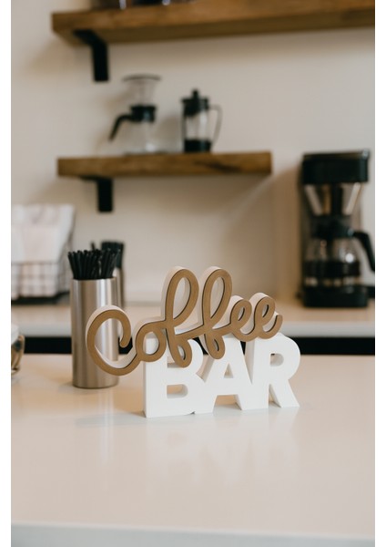 Kahve Köşesi Coffee Bar Yazılı Dekoratif Masaüstü Biblo